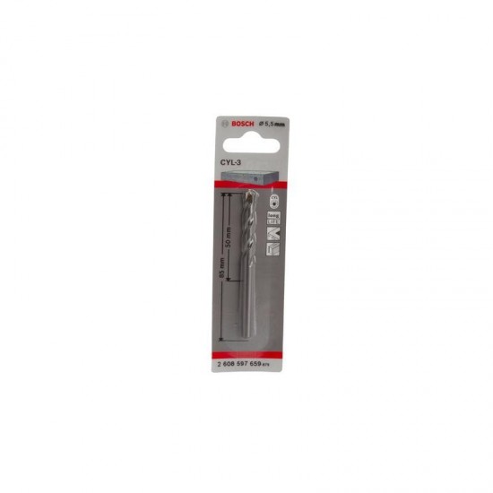 Bosch Silver Percussion Concrete Drill Bit - 5mm x 50mm x 85mm