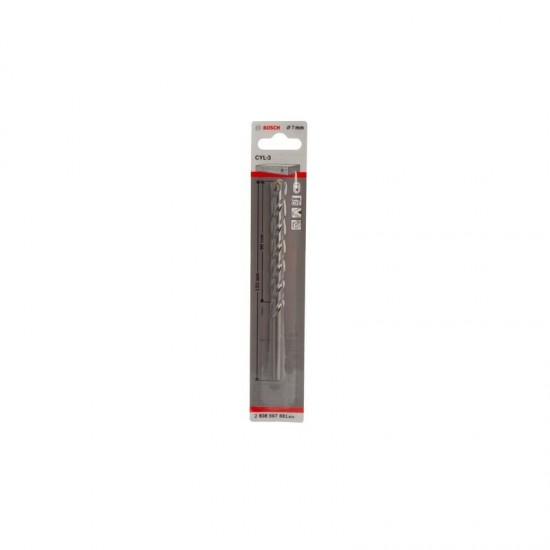 Bosch Silver Percussion Concrete Drill Bit - 7mm x 60mm x 100mm