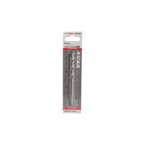 Bosch Silver Percussion Concrete Drill Bit - 7mm x 90mm x 150mm