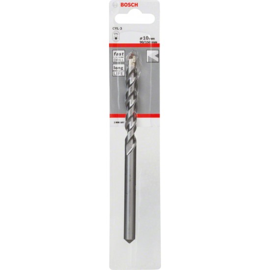 Bosch Silver Percussion Concrete Drill Bit - 10mm x 90mm x 150mm