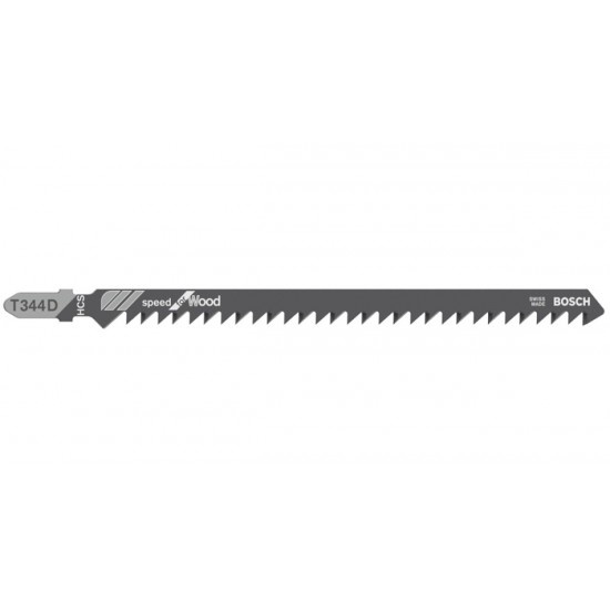 Bosch T344D Jigsaw Blades Fast Straight Cuts for Wood - Pack of 5
