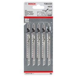Bosch T301CD Jigsaw Blades Clean for Wood - Pack of 5