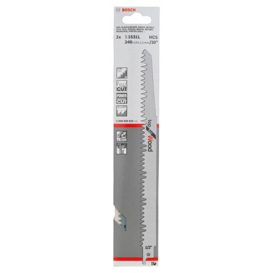Bosch Recip Saw Blade S1531L (Pack of 2)