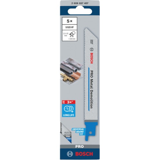 Bosch Recip Saw Blade S925VF (Pack of 5)