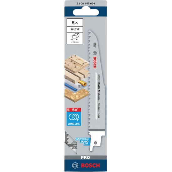 Bosch Recip Saw Blade S610VF (Pack of 5)