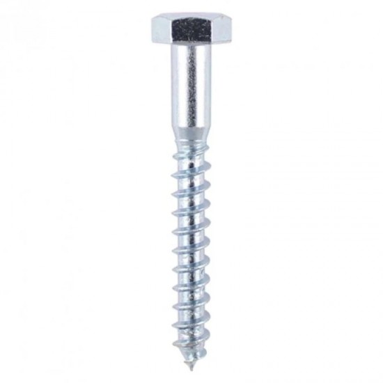 Timco 70mm x 6.0mm Bright Zinc Plated Coach Screws - Pack of 10