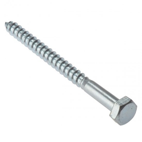 Timco 10x150mm Hex Head Coach Screw Steel Zinc Plated Pack of 2