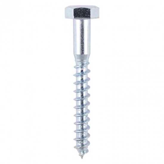 Timco 80mm x 8.0mm Bright Zinc Plated Coach Screws - Pack of 5