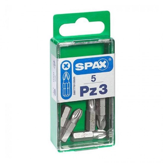 Spax RP 25mm PZ3 Bits - Pack of 5