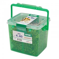 Spax Yellow Coated Pozi Head Screws - 4.0mm x 40mm - Tub of 800