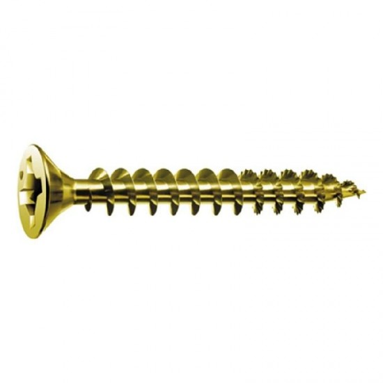 Spax Yellow Coated Pozi Head Screws - 4.0mm x 40mm - Tub of 800