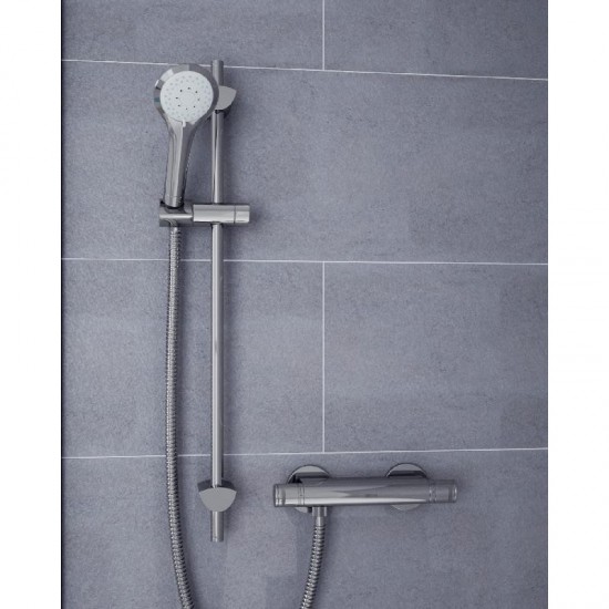 Bristan Artisan Exposed Thermostatic Bar Shower With Adjustable Riser Kit