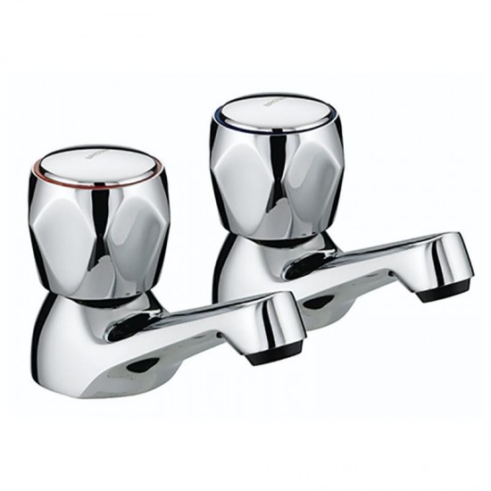 Bristan Club Chrome Basin Taps - Hot & Cold - 1/2