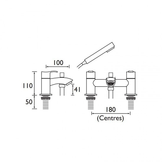 Bristan Capri Bath Shower Mixer Tap For Baths & Showers