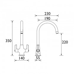 Bristan Echo Easyfit Sink Mixer Tap For Kitchens & Sinks