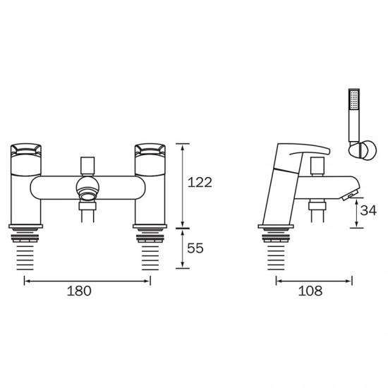 Bristan Orta Bath Shower Mixer Tap For Baths & Showers