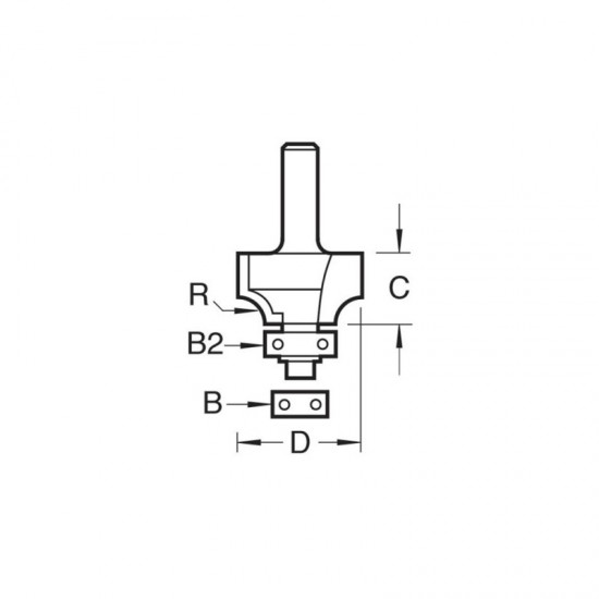 Trend C076X1/4TC 12.7mm x 6.3mm Self Guiding Rounding Cutter