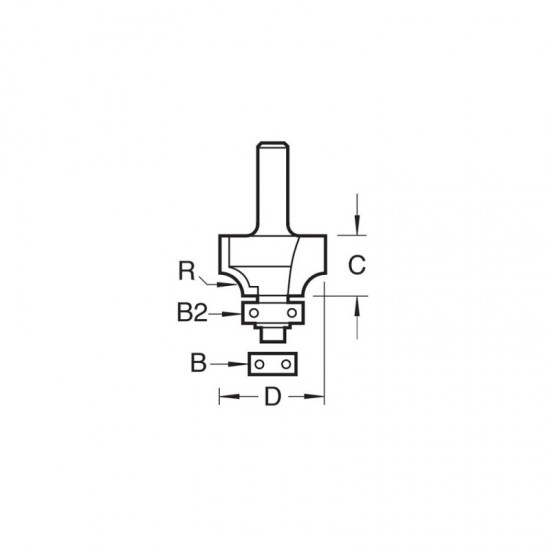 Trend C078X1/4TC15.9mm x 9.5mm Self Guiding Rounding Cutter