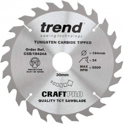 Trend Craft Saw Blade - 184mm x 24T x 30mm