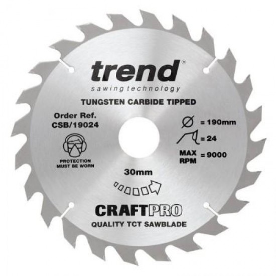 Trend Craft Saw Blade - 190mm x 24T x 30mm