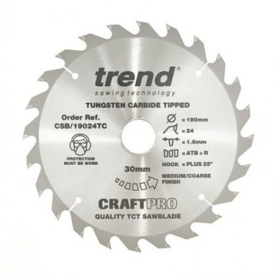 Trend Craft Saw Blade - 190mm x 24T x 30mm x 1.55