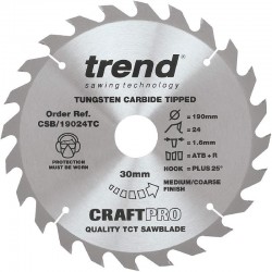 Trend Craft Saw Blade - 190mm x 24T x 30mm x 1.55