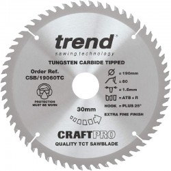 Trend Craft Saw Blade - 190mm x 60T x 30mm x 1.55