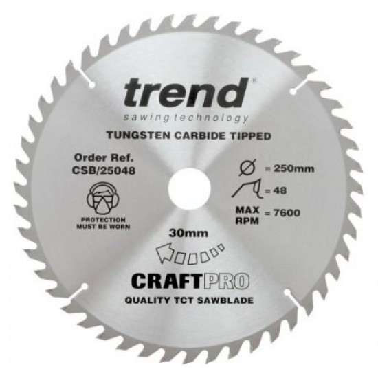 Trend Craft Saw Blade - 250mm x 48T x 20mm