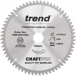 Trend Craft Saw Blade - 216mm x 64T x 30mm