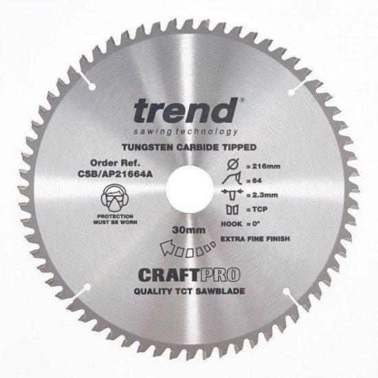 Trend Craft Saw Blade - 216mm x 64T x 30mm