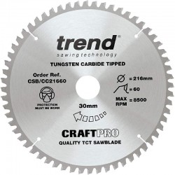Trend Craft Saw Blade CC - 216mm x 60T x 30mm