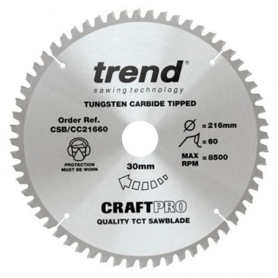 Trend Craft Saw Blade CC - 216mm x 60T x 30mm