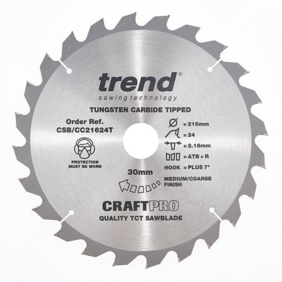 Trend Thin Craft Saw Blade CC - 250mm x 24T x 30mm