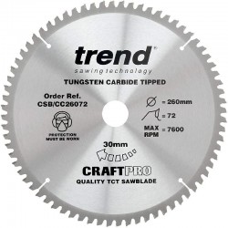 Trend Craft Saw Blade CC - 260mm x 72T x 30mm