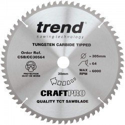Trend Craft Saw Blade CC - 305mm x 64T x 30mm