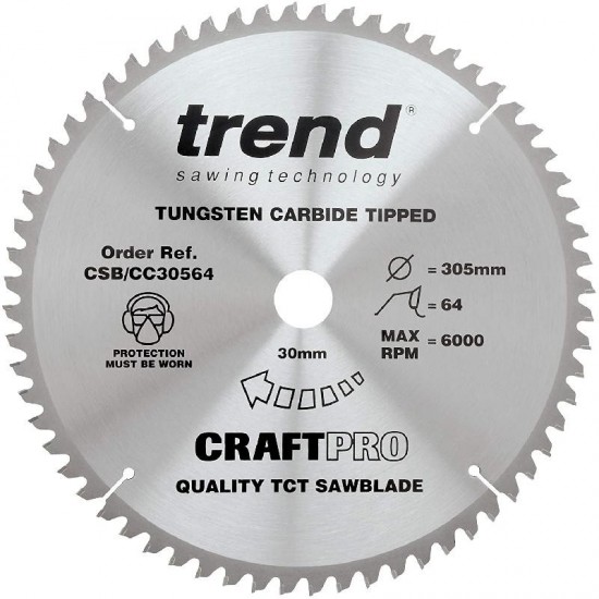 Trend Craft Saw Blade CC - 305mm x 64T x 30mm
