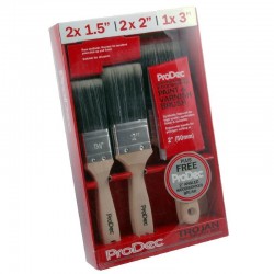 ProDec 6 Piece Trojan Brush Set Including Free Woodwork Brush