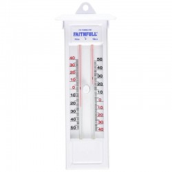 Faithfull Wall Mounted Thermometer With Press Button - Mercury Free