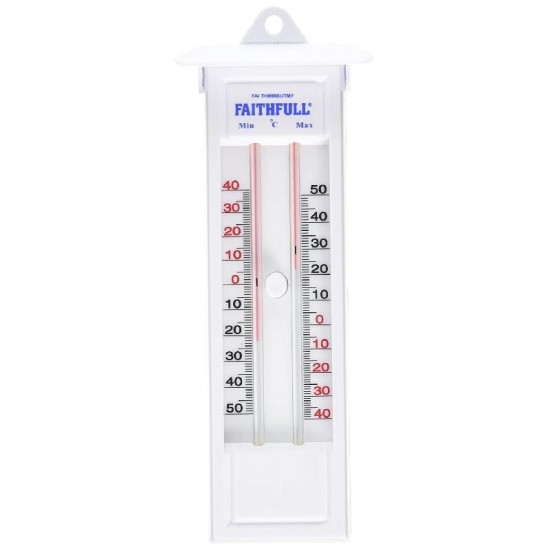 Faithfull Wall Mounted Thermometer With Press Button - Mercury Free