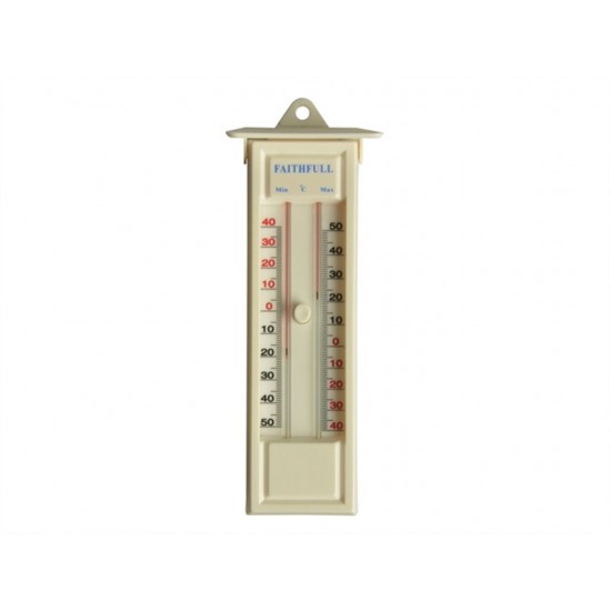 Faithfull Wall Mounted Thermometer With Press Button - Mercury Free