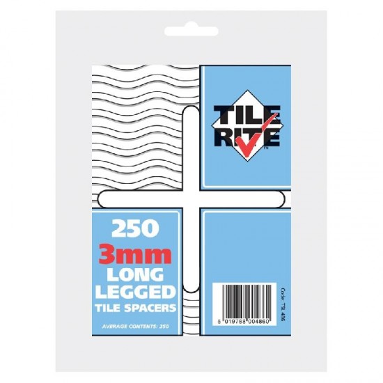 Tilerite 3mm Long Leg Tile Spacers - Pack of 250