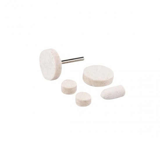 Silverline 6 Piece Mandrel Felt Polishing Set Kit