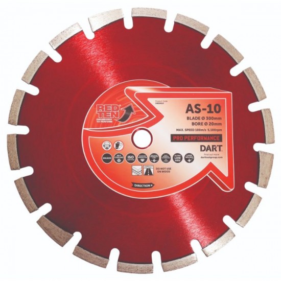 Dart Red Ten AS-10 350mm Diamond Blade