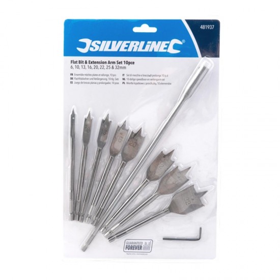 Silverline 8 Piece Flat Bit Set