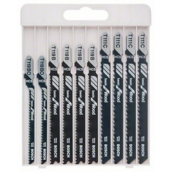 Bosch Professional 10 Piece Jigsaw Blades Set for Wood