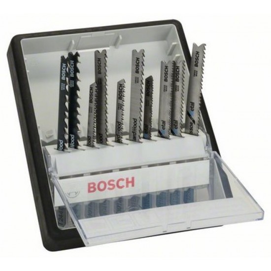 Bosch Professional 10 Piece Jigsaw Blades Set for Wood & Metal