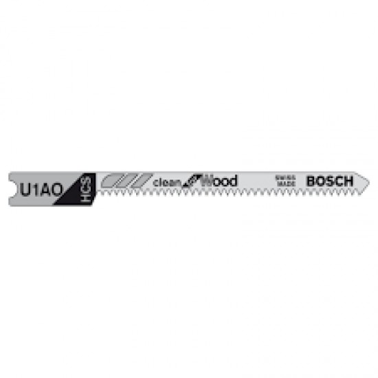 Bosch U1A0 Clean Curved Cuts Hard Wood Jigsaw Blades - Pack of 3