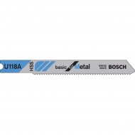 Bosch U118A Jigsaw Blades Basic for Metal - Pack of 3