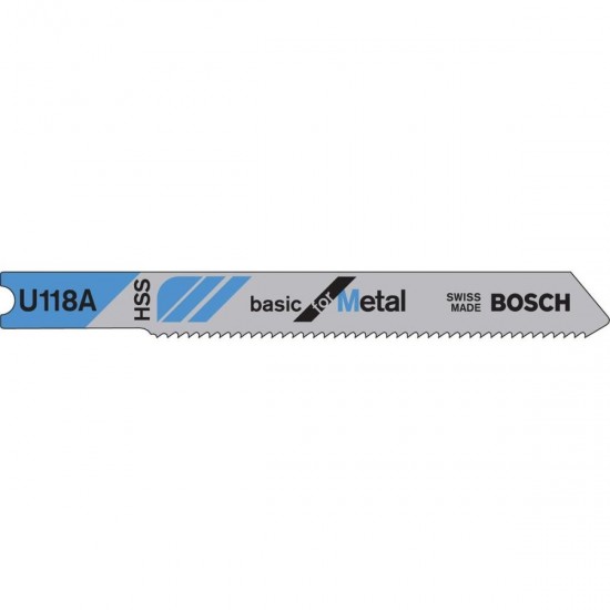 Bosch U118A Jigsaw Blades Basic for Metal - Pack of 3