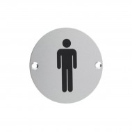 75mm Satin Stainless Steel Male WC Sign